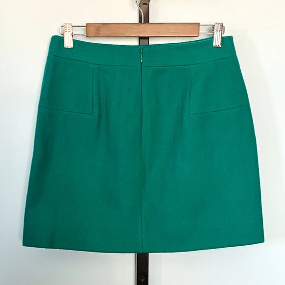 J. Crew Green Felted Wool Mini Skirt Size 4 - Picture 3 of 5